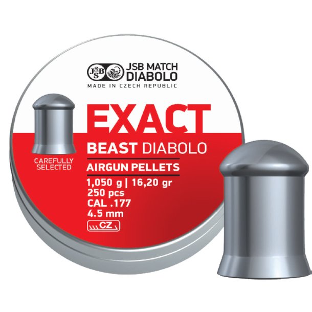 spiller genetisk næse JSB Diabolo Exact Beast 4,5mm æske med 250 stk.