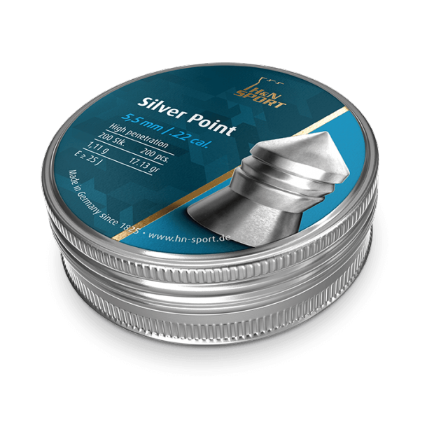 H&N Silver Point 5,5mm 200 stk. i metaldse